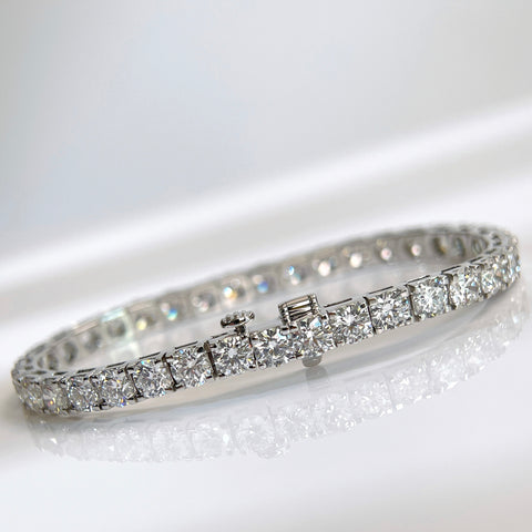 10 CTW Lab-Grown Diamond Square-Prong Tennis Bracelet in 18K Gold