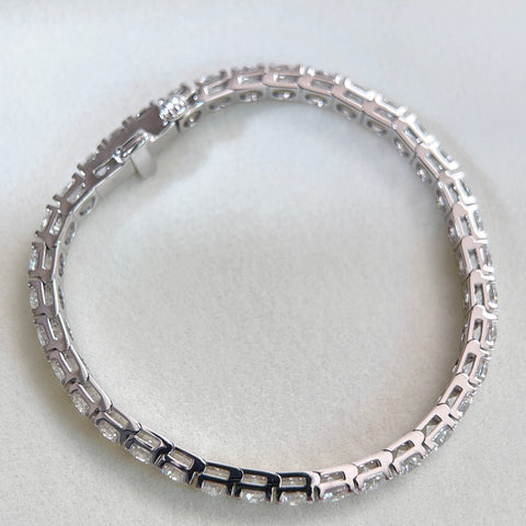 10 CTW Lab-Grown Diamond Square-Prong Tennis Bracelet in 18K Gold