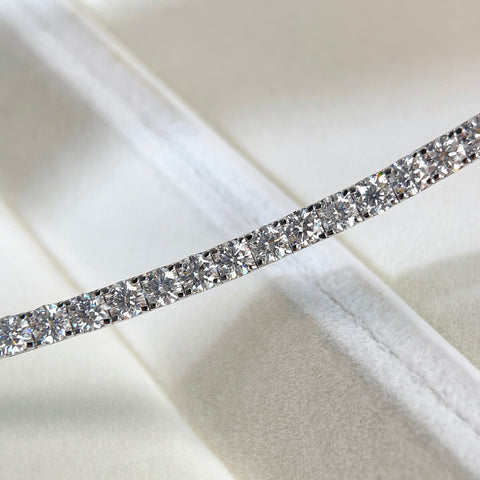 10 CTW Lab-Grown Diamond Square-Prong Tennis Bracelet in 18K Gold