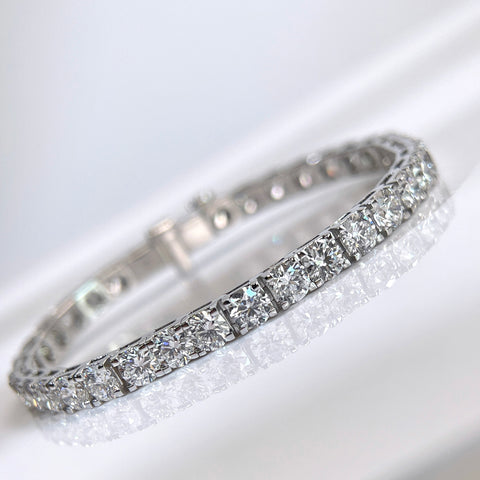 10 CTW Lab-Grown Diamond Square-Prong Tennis Bracelet in 18K Gold