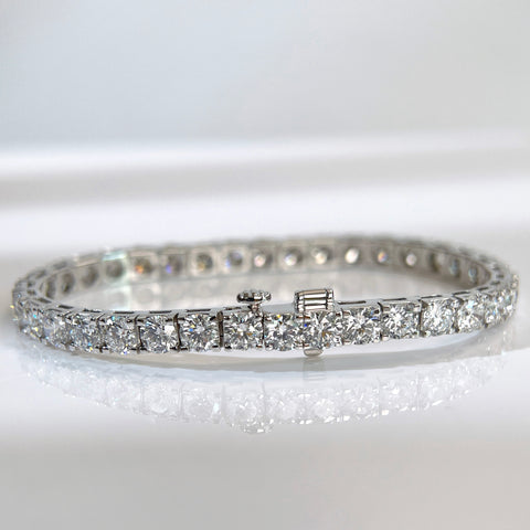 10 CTW Lab-Grown Diamond Square-Prong Tennis Bracelet in 18K Gold