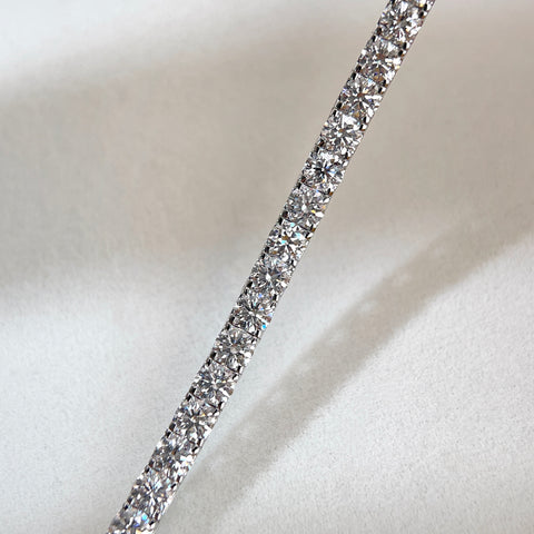 10 CTW Lab-Grown Diamond Square-Prong Tennis Bracelet in 18K Gold