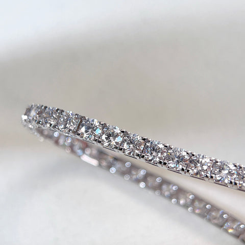 10 CTW Lab-Grown Diamond Square-Prong Tennis Bracelet in 18K Gold