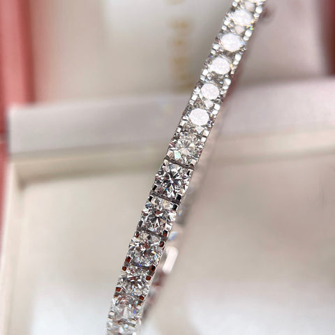 11 CTW Lab-Grown Diamond Square-Prong Tennis Bracelet in 18K Gold