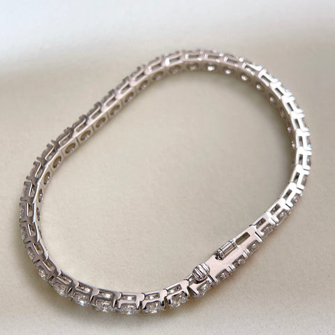 11 CTW Lab-Grown Diamond Square-Prong Tennis Bracelet in 18K Gold