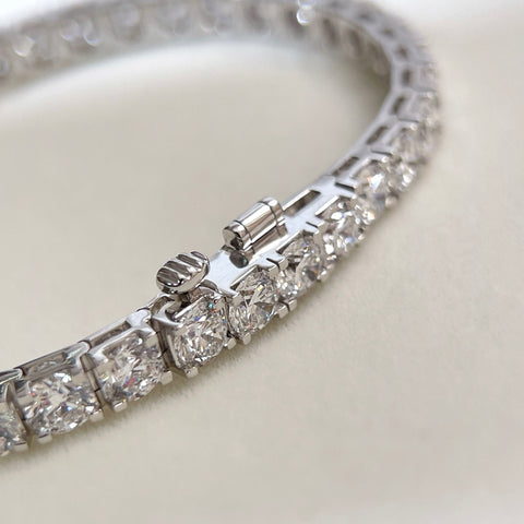 11 CTW Lab-Grown Diamond Square-Prong Tennis Bracelet in 18K Gold