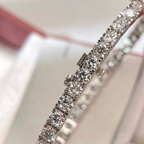 11 CTW Lab-Grown Diamond Square-Prong Tennis Bracelet in 18K Gold