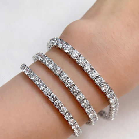 11 CTW Lab-Grown Diamond Square-Prong Tennis Bracelet in 18K Gold