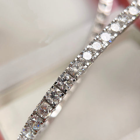 11 CTW Lab-Grown Diamond Square-Prong Tennis Bracelet in 18K Gold