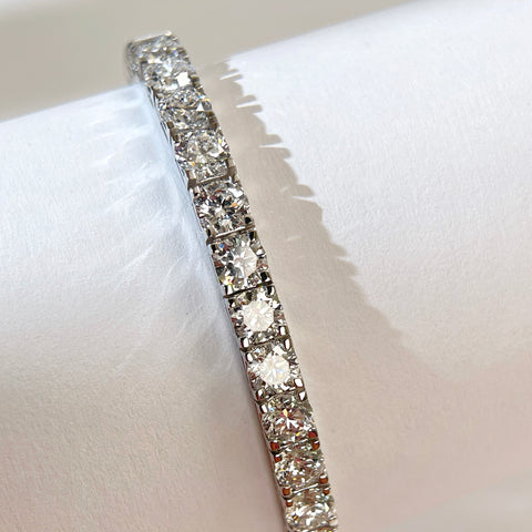 11 CTW Lab-Grown Diamond Square-Prong Tennis Bracelet in 18K Gold