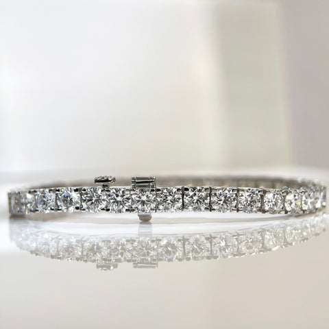 11 CTW Lab-Grown Diamond Square-Prong Tennis Bracelet in 18K Gold