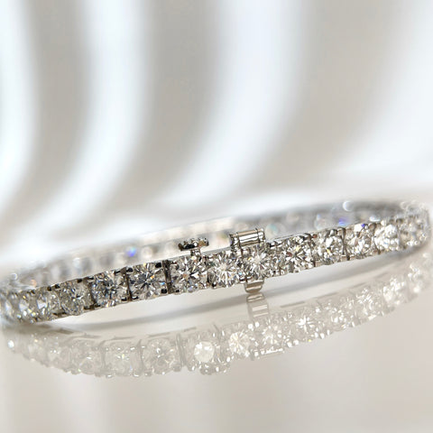 11 CTW Lab-Grown Diamond Square-Prong Tennis Bracelet in 18K Gold