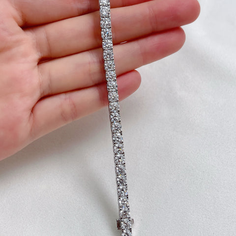 11 CTW Lab-Grown Diamond Square-Prong Tennis Bracelet in 18K Gold
