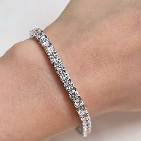 11 CTW Lab-Grown Diamond Square-Prong Tennis Bracelet in 18K Gold