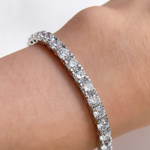 11 CTW Lab-Grown Diamond Square-Prong Tennis Bracelet in 18K Gold