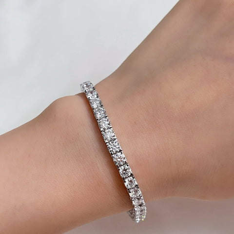11 CTW Lab-Grown Diamond Square-Prong Tennis Bracelet in 18K Gold