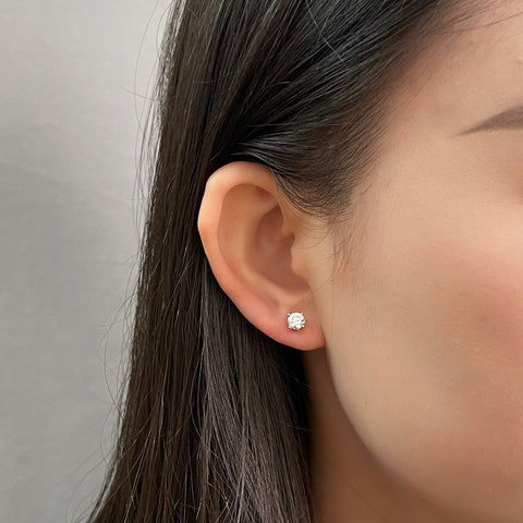 IGI Certified 1 CTW Round Lab-Grown Diamond Stud Earrings in 14K White Gold