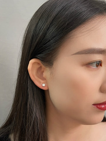 IGI Certified 1 CTW Round Lab-Grown Diamond Stud Earrings in 14K White Gold