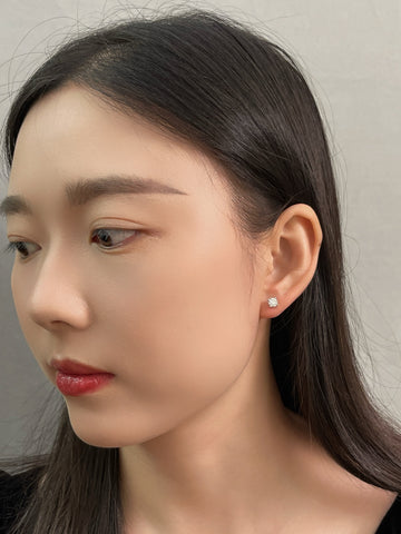 IGI Certified 1 CTW Round Lab-Grown Diamond Stud Earrings in 14K White Gold
