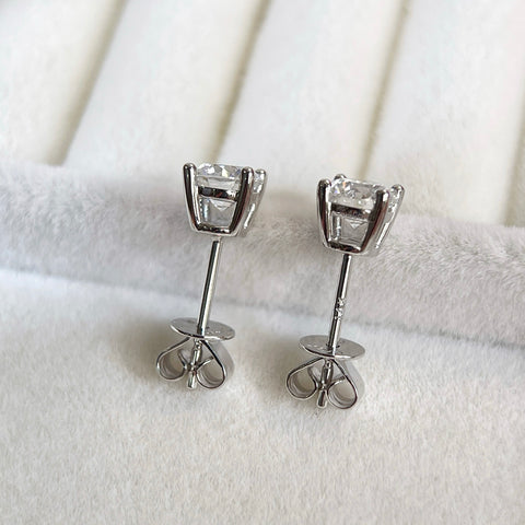 IGI Certified 1 CTW Round Lab-Grown Diamond Stud Earrings in 14K White Gold