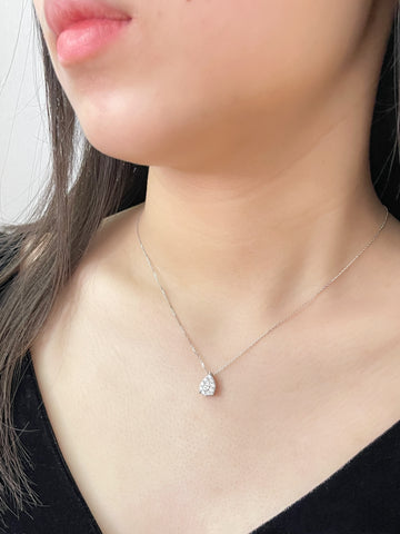 Like 2 Carat Pear diamond necklace 1/2 carat 18K solid gold