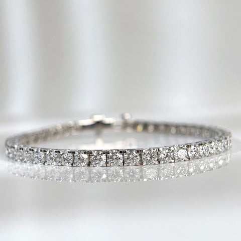7 CTW Lab-Grown Diamond Square-Prong Tennis Bracelet in 18K Gold