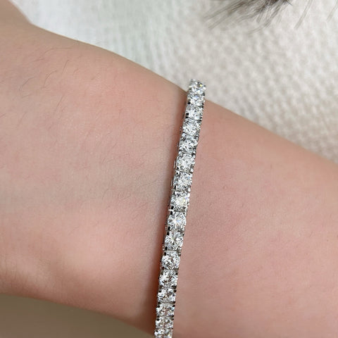 7 CTW Lab-Grown Diamond Square-Prong Tennis Bracelet in 18K Gold