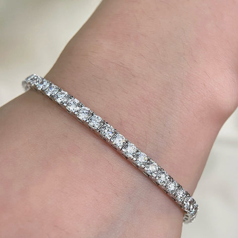 7 CTW Lab-Grown Diamond Square-Prong Tennis Bracelet in 18K Gold