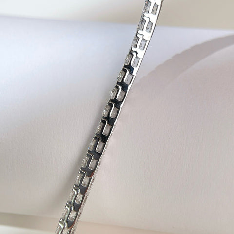 7 CTW Lab-Grown Diamond Square-Prong Tennis Bracelet in 18K Gold