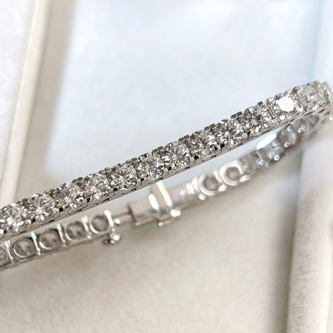7 CTW Lab-Grown Diamond Square-Prong Tennis Bracelet in 18K Gold