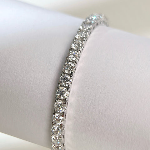 7 CTW Lab-Grown Diamond Square-Prong Tennis Bracelet in 18K Gold