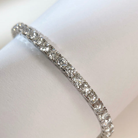 7 CTW Lab-Grown Diamond Square-Prong Tennis Bracelet in 18K Gold