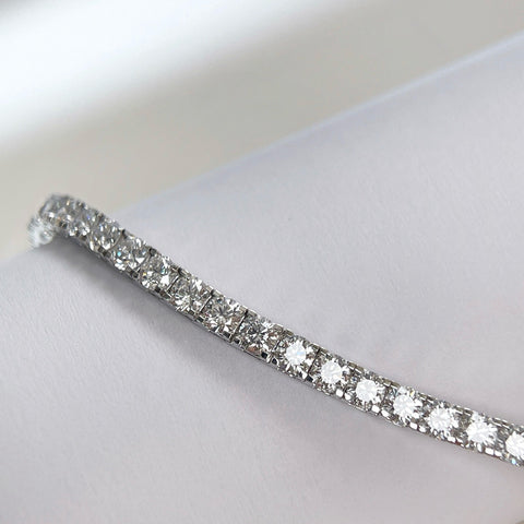 7 CTW Lab-Grown Diamond Square-Prong Tennis Bracelet in 18K Gold