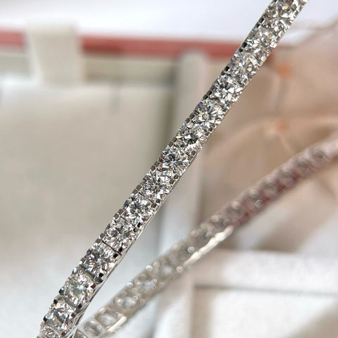 7 CTW Lab-Grown Diamond Square-Prong Tennis Bracelet in 18K Gold