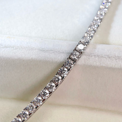 7 CTW Lab-Grown Diamond Square-Prong Tennis Bracelet in 18K Gold