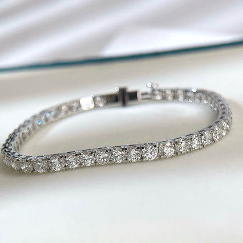 7 CTW Lab-Grown Diamond Square-Prong Tennis Bracelet in 18K Gold
