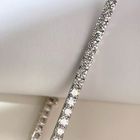 7 CTW Lab-Grown Diamond Square-Prong Tennis Bracelet in 18K Gold