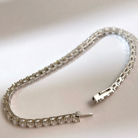 7 CTW Lab-Grown Diamond Square-Prong Tennis Bracelet in 18K Gold