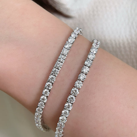 7 CTW Lab-Grown Diamond Square-Prong Tennis Bracelet in 18K Gold
