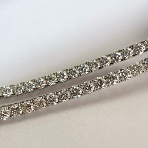 7 CTW Lab-Grown Diamond Square-Prong Tennis Bracelet in 18K Gold