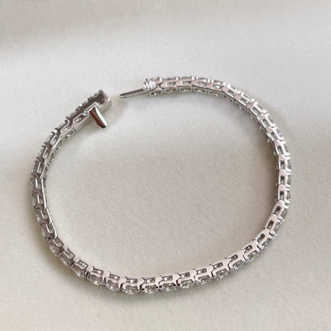 9 CTW Lab-Grown Diamond Square-Prong Tennis Bracelet in 18K Gold