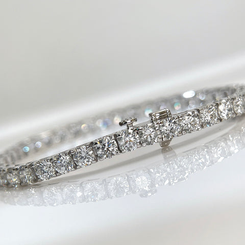9 CTW Lab-Grown Diamond Square-Prong Tennis Bracelet in 18K Gold