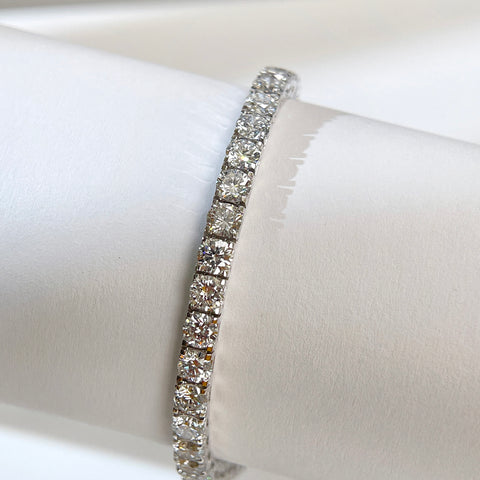 9 CTW Lab-Grown Diamond Square-Prong Tennis Bracelet in 18K Gold