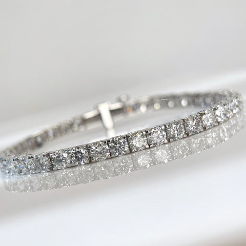 9 CTW Lab-Grown Diamond Square-Prong Tennis Bracelet in 18K Gold
