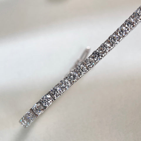 9 CTW Lab-Grown Diamond Square-Prong Tennis Bracelet in 18K Gold