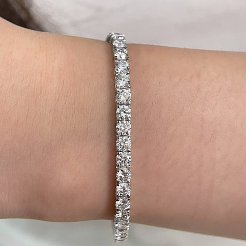 9 CTW Lab-Grown Diamond Square-Prong Tennis Bracelet in 18K Gold