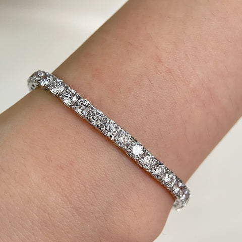 9 CTW Lab-Grown Diamond Square-Prong Tennis Bracelet in 18K Gold