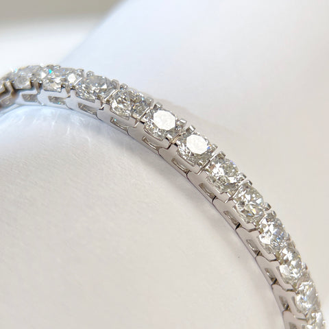 9 CTW Lab-Grown Diamond Square-Prong Tennis Bracelet in 18K Gold