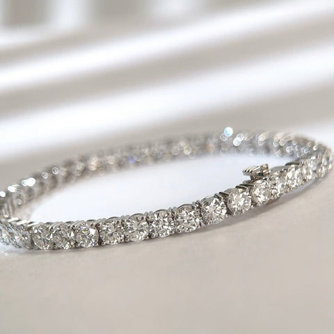9 CTW Lab-Grown Diamond Four-Prong Tennis Bracelet in 18K Gold