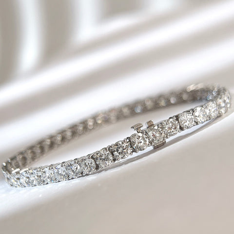 9 CTW Lab-Grown Diamond Four-Prong Tennis Bracelet in 18K Gold